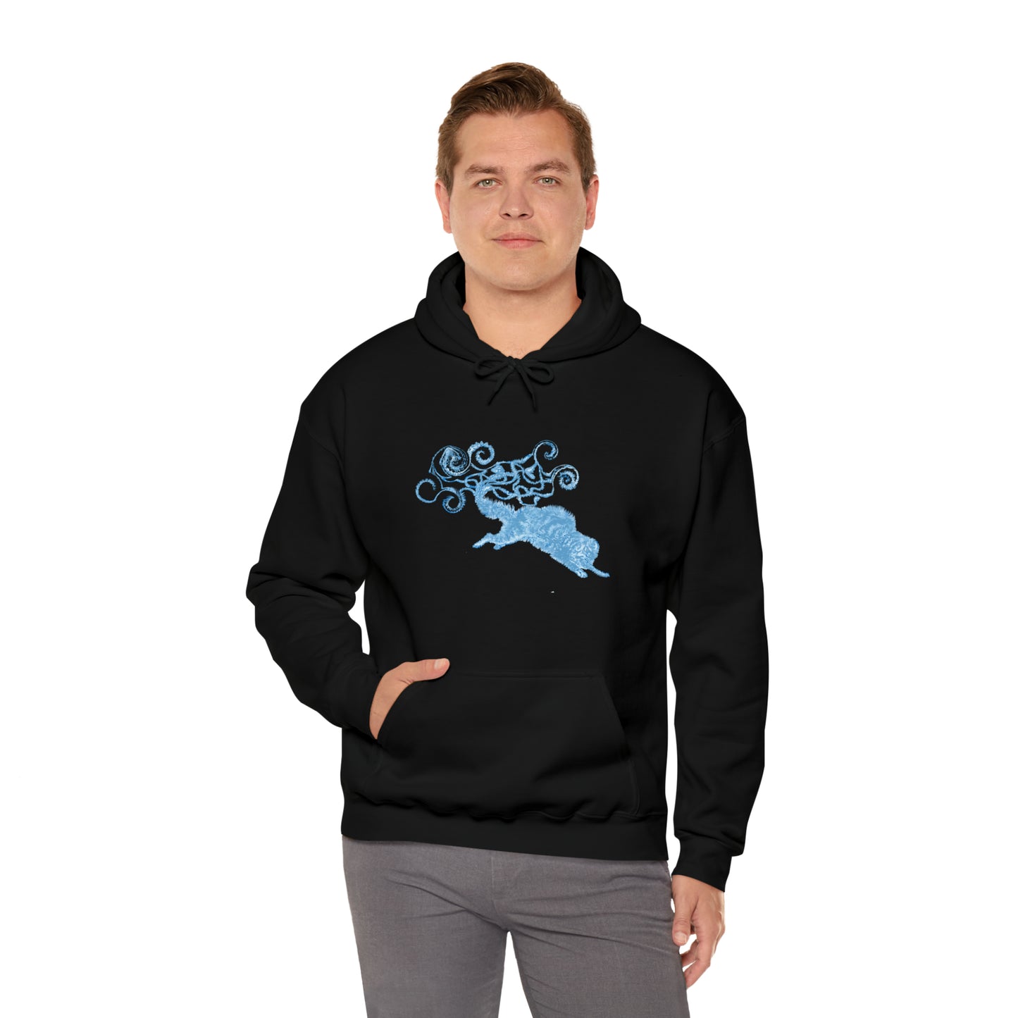 Blue Cat's Tail Art Unisex Heavy Blend™ Hooded Sweatshirt