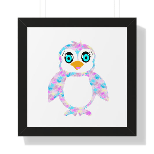 The Penguinies Art Pink Framed Vertical Poster