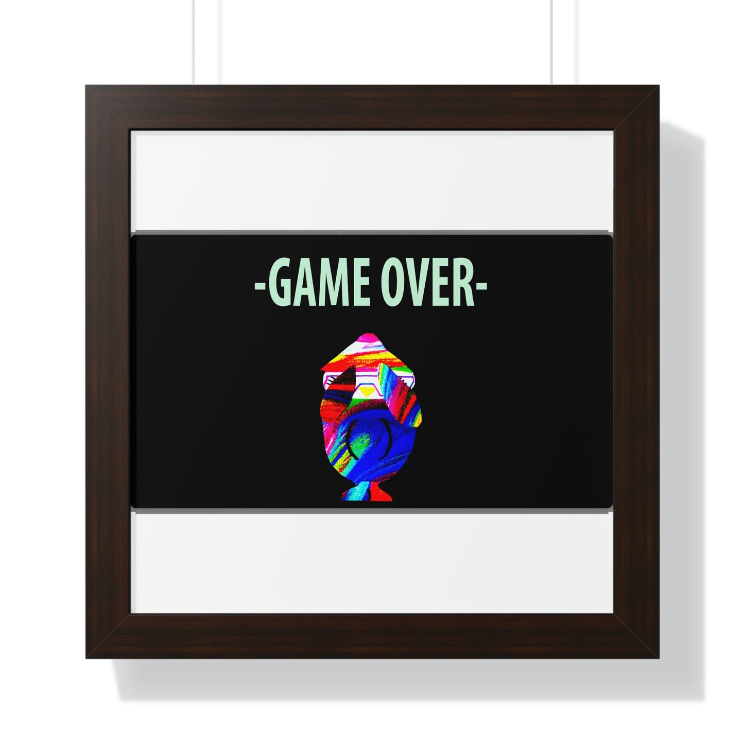 The Penguinies Original - Retro Game Over First Game App Framed Vertical Poster