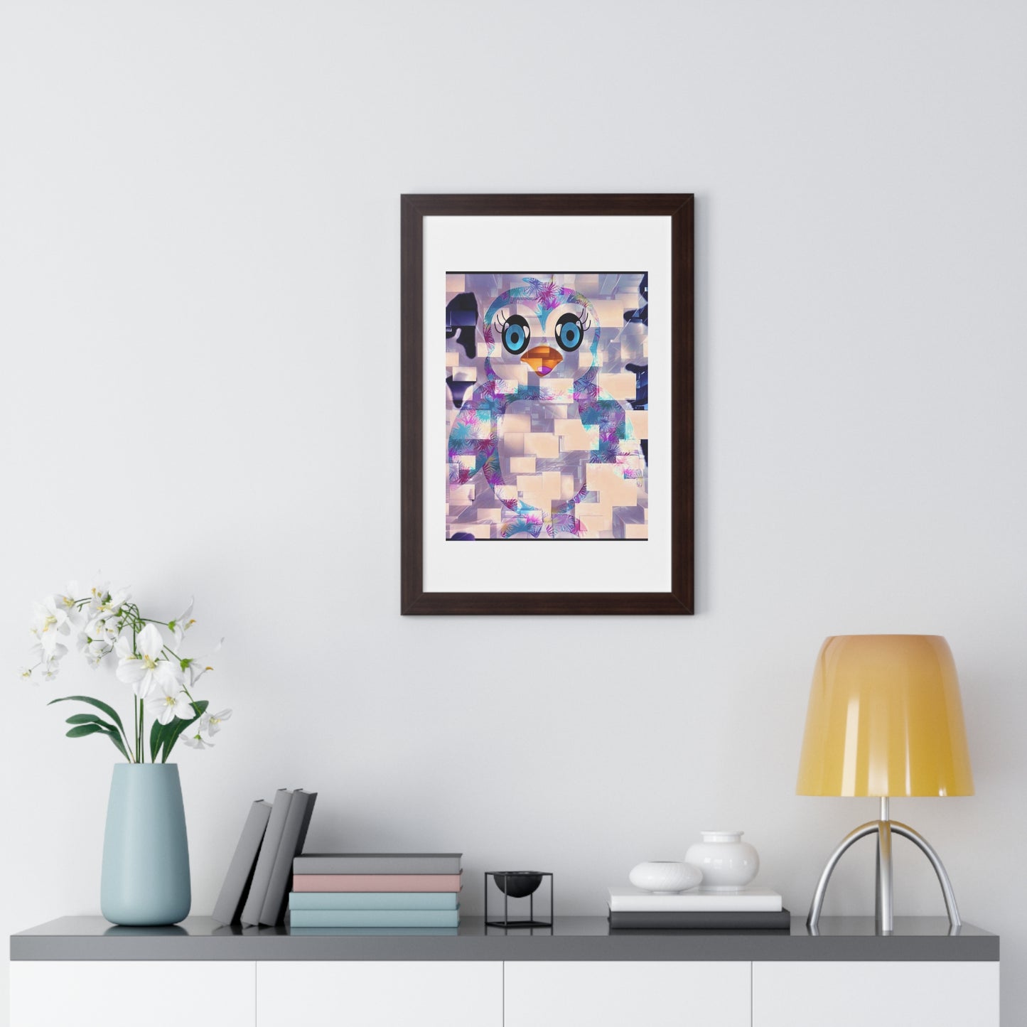 Penguinies Block Art Framed Vertical Poster