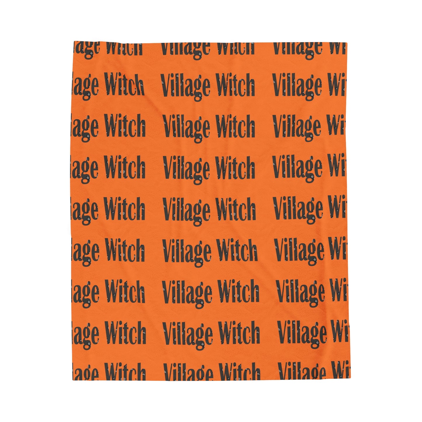 Village Witch Orange Velveteen Plush Blanket