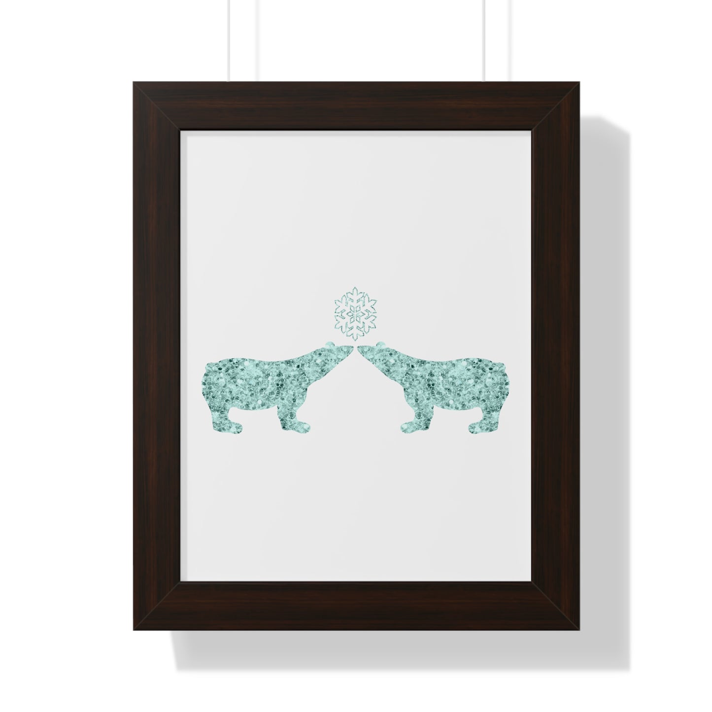 Two Polar Bear Blue Gem Art Framed Vertical Poster