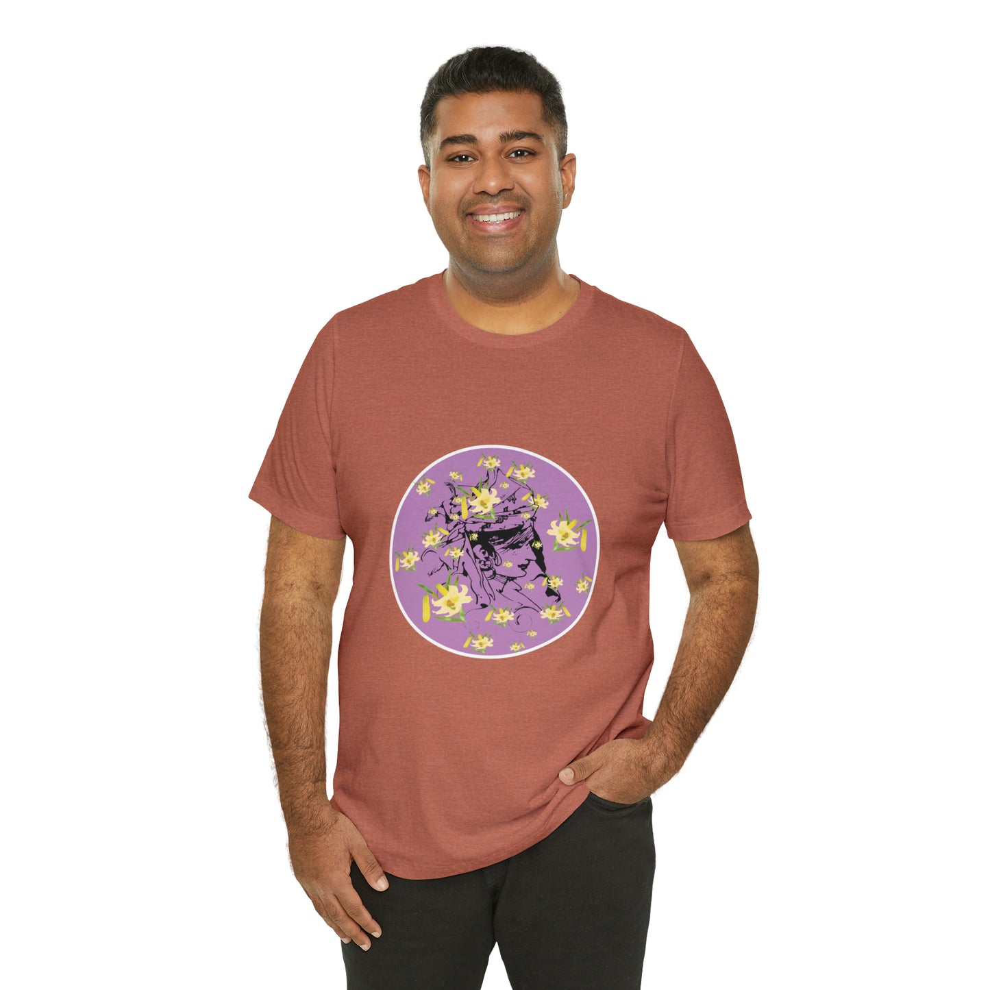 Purple Daffodil Woman Art Unisex Jersey Short Sleeve Tee