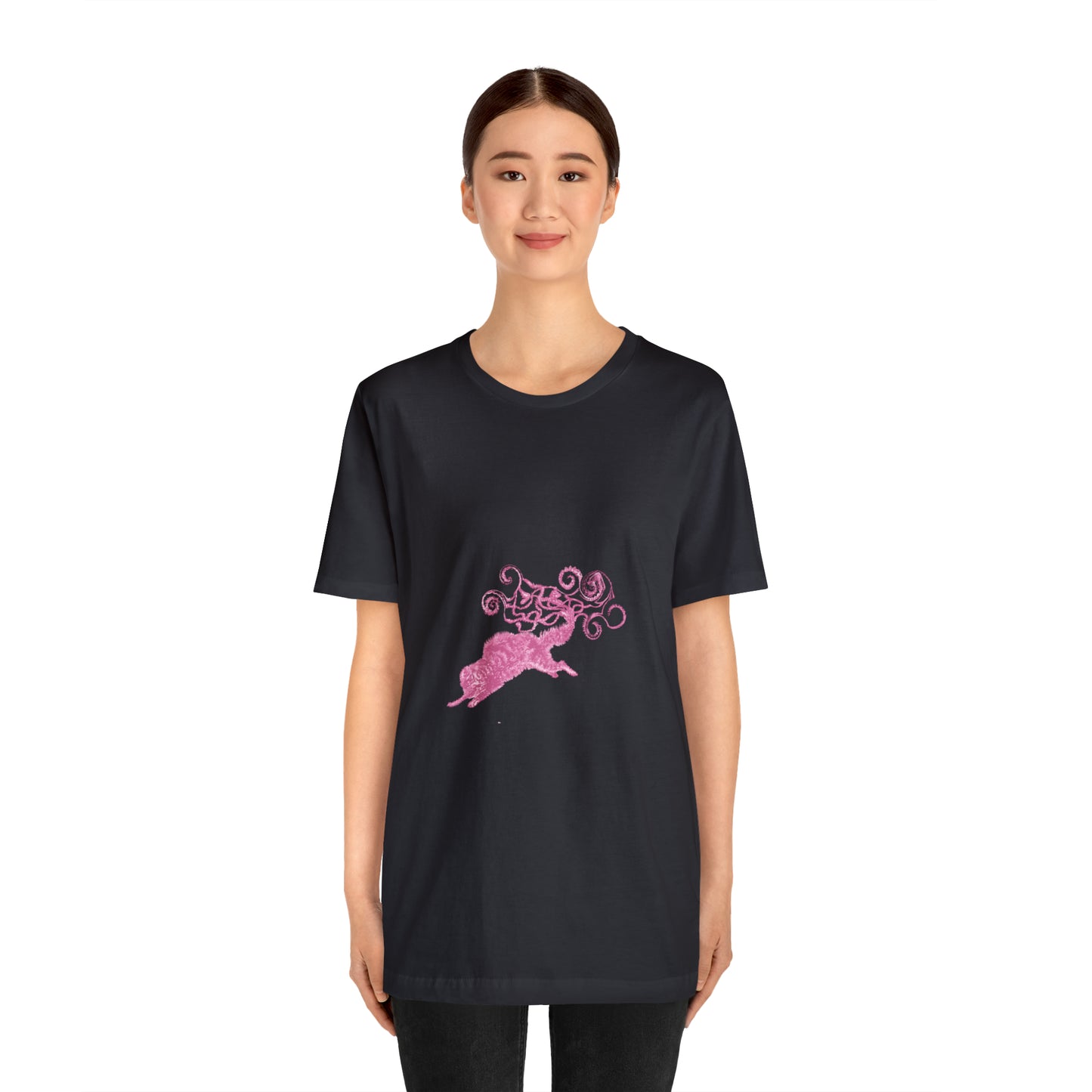 Pink Cat's Tail Art Unisex Jersey Short Sleeve Tee