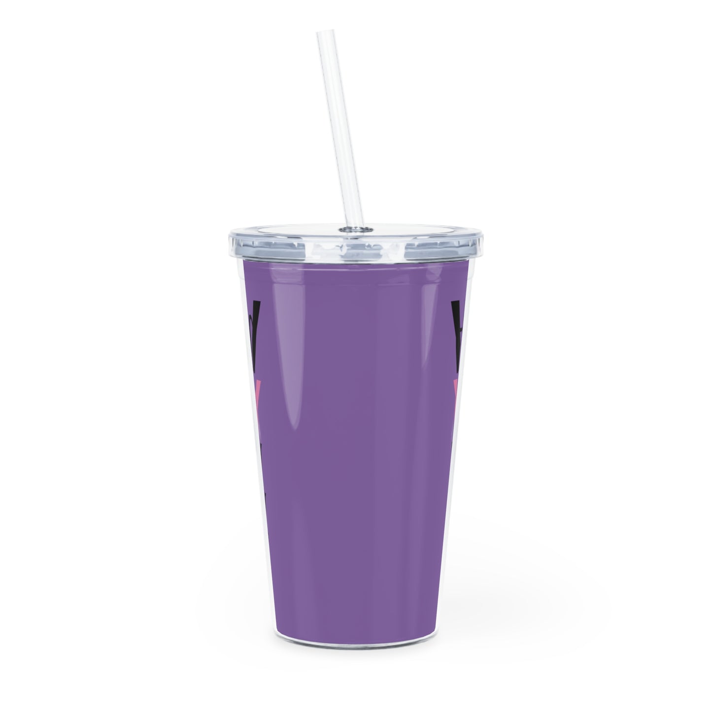 Hustle Squad Purple Plastic Tumbler with Straw