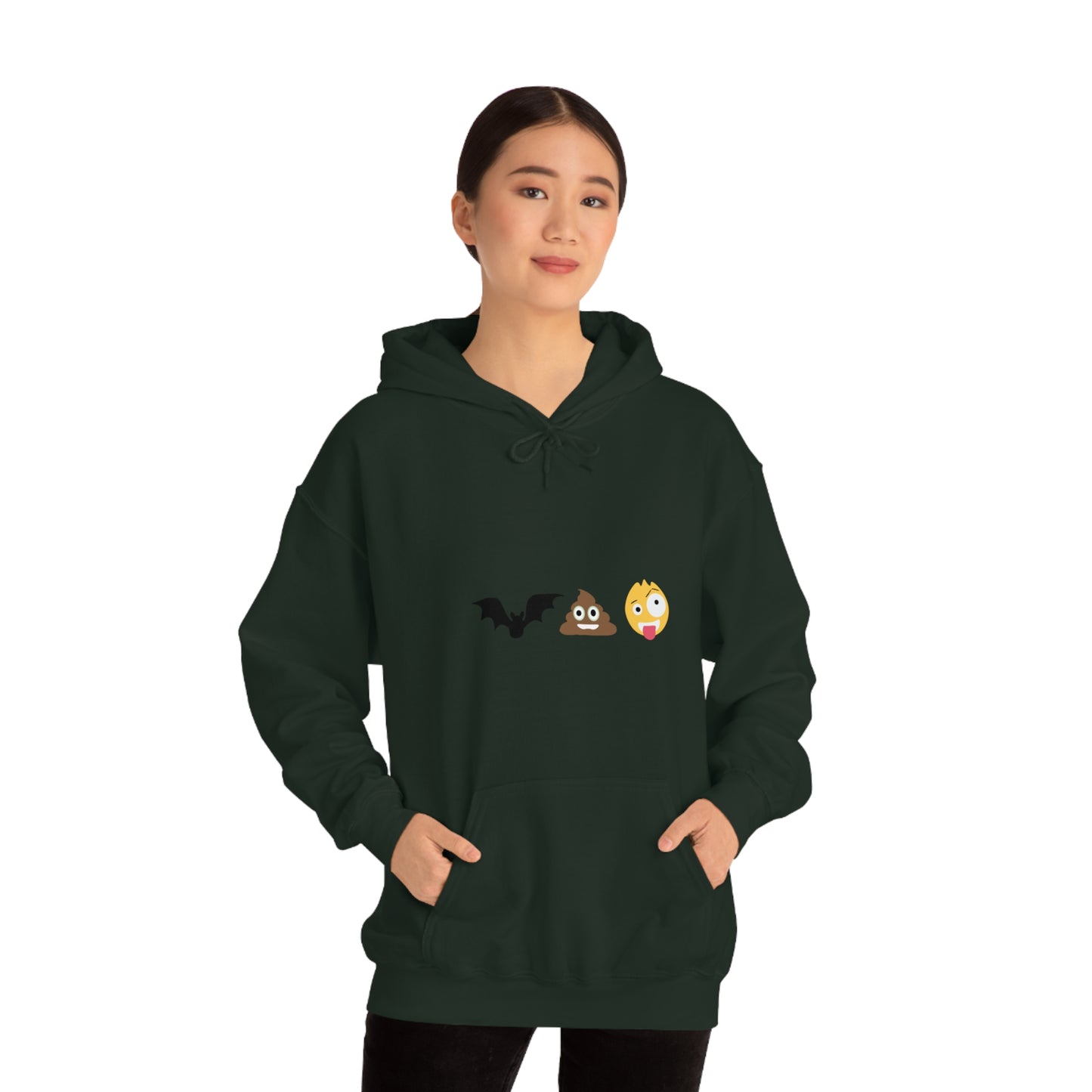 Emoji, Bat, Pooh Crazy, Humour Unisex Heavy Blend™ Hooded Sweatshirt