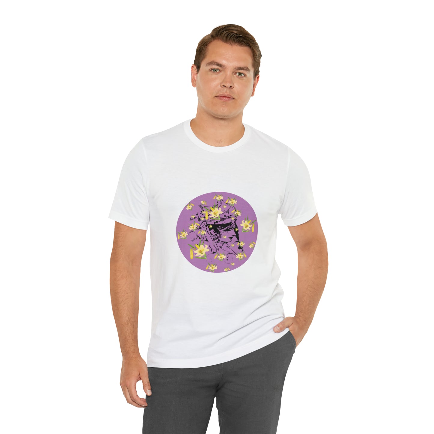 Purple Daffodil Woman Art Unisex Jersey Short Sleeve Tee