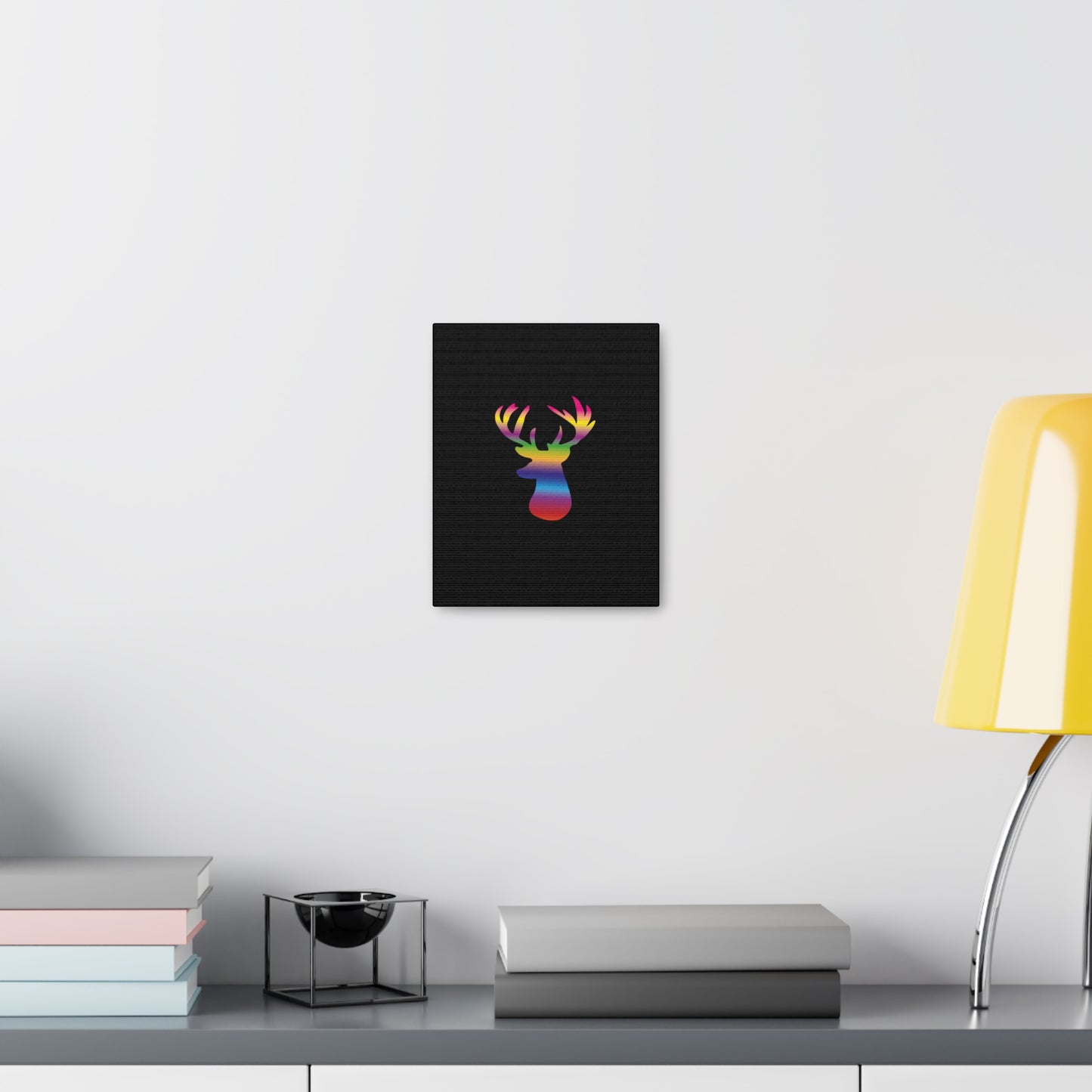 Rainbow Stag Head Canvas Gallery Wraps