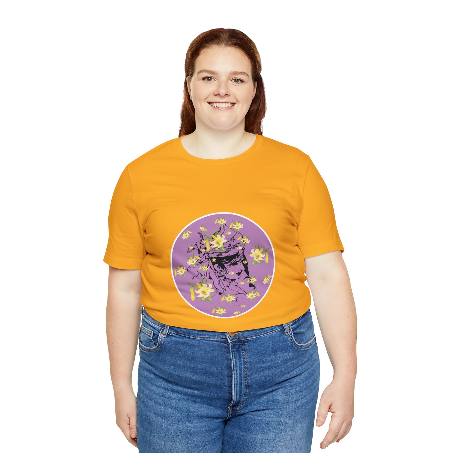 Purple Daffodil Woman Art Unisex Jersey Short Sleeve Tee