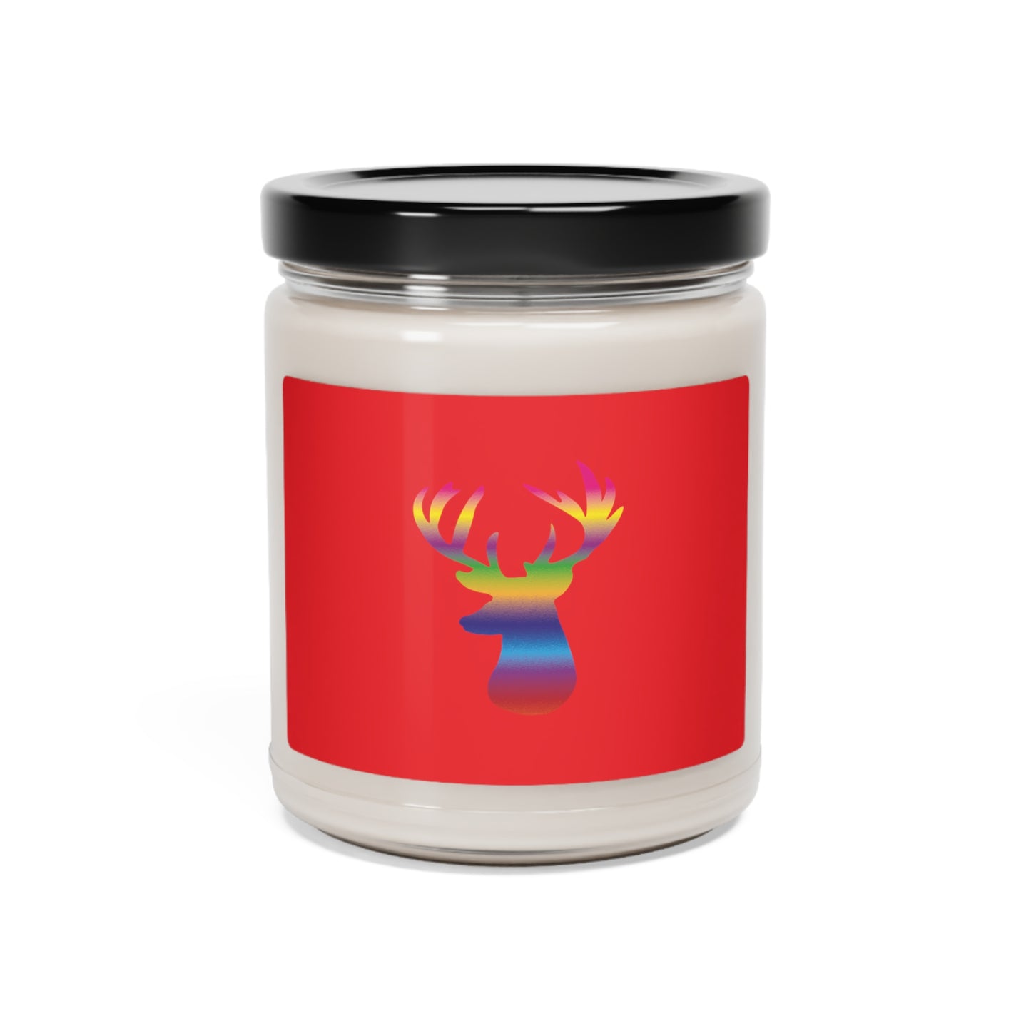 Rainbow Stag Head, Red Scented Soy Candle, 9oz