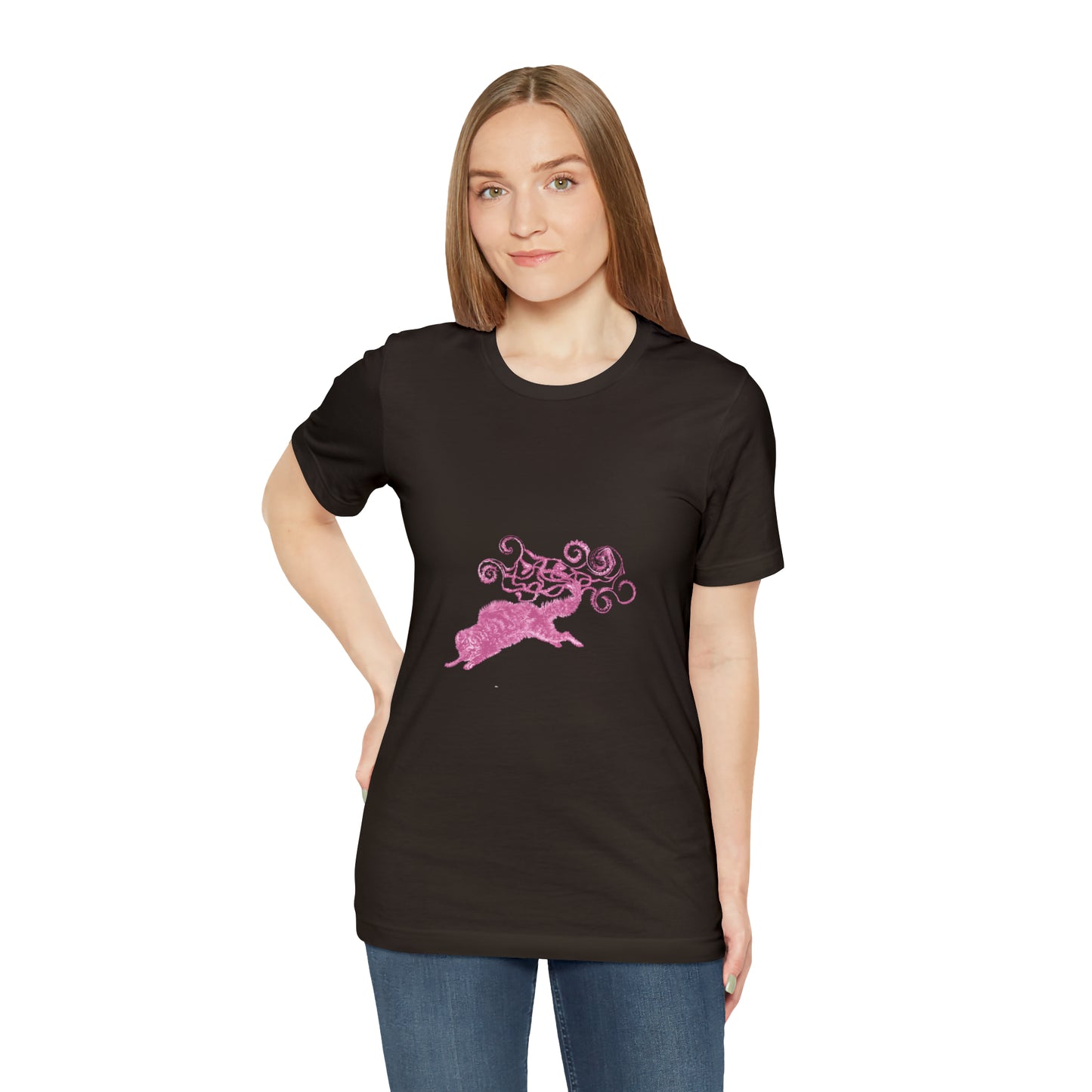 Pink Cat's Tail Art Unisex Jersey Short Sleeve Tee