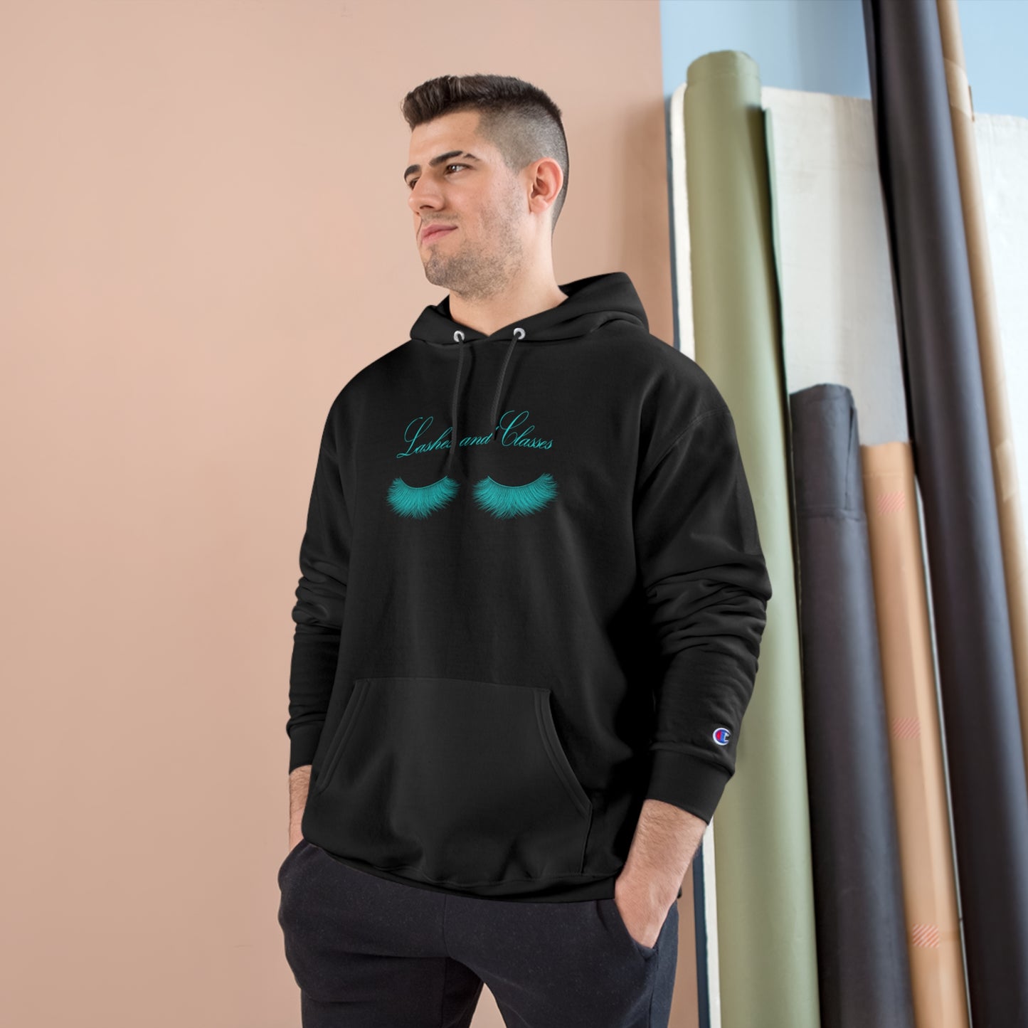 Lashes & Classes Blue Logo Champion Hoodie