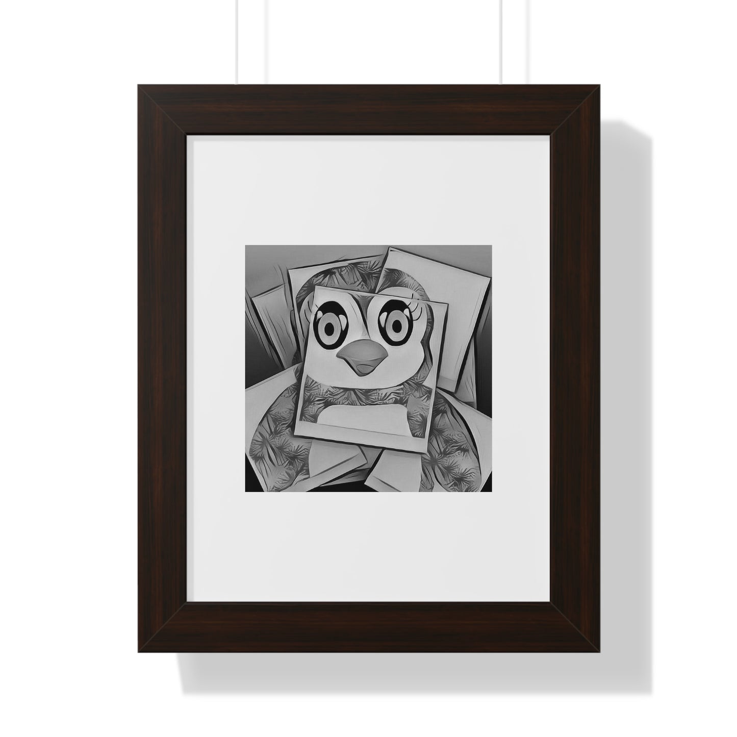 The Penguinies Photogprah Black & White Art Framed Vertical Poster