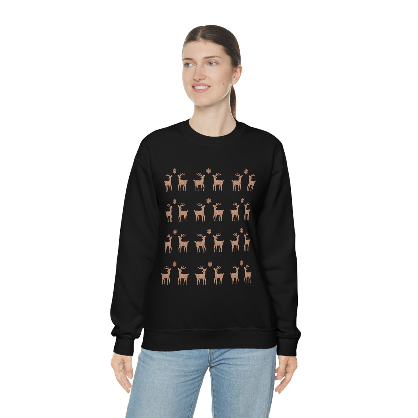 Golden Stag Pattern Unisex Heavy Blend™ Crewneck Sweatshirt