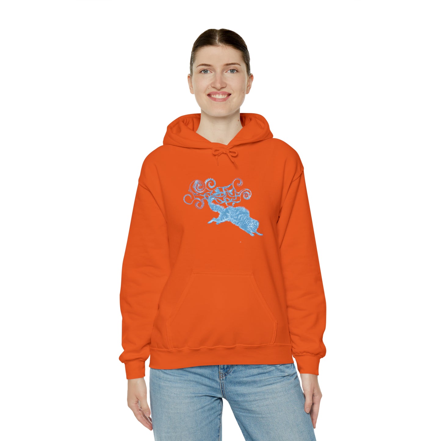 Blue Cat's Tail Art Unisex Heavy Blend™ Hooded Sweatshirt