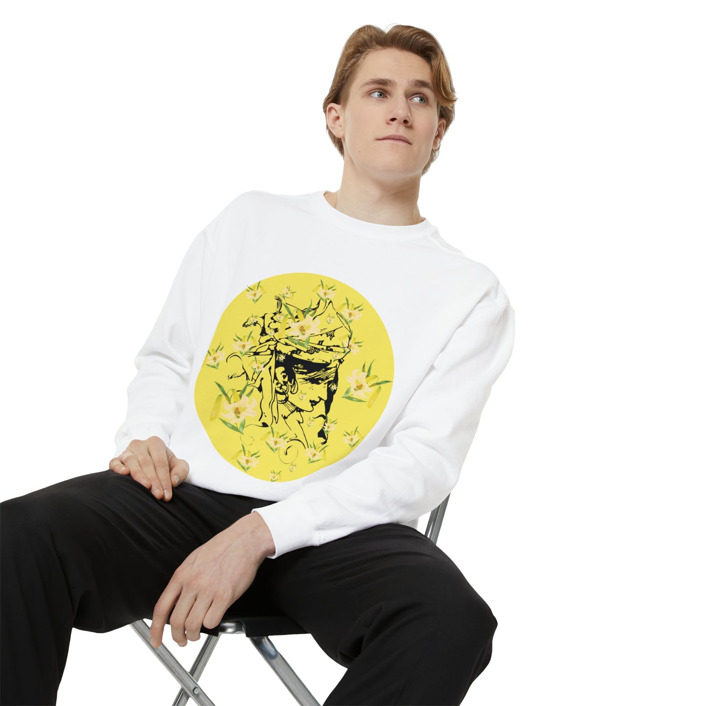 Daffodil Woman Art Unisex Garment-Dyed Sweatshirt