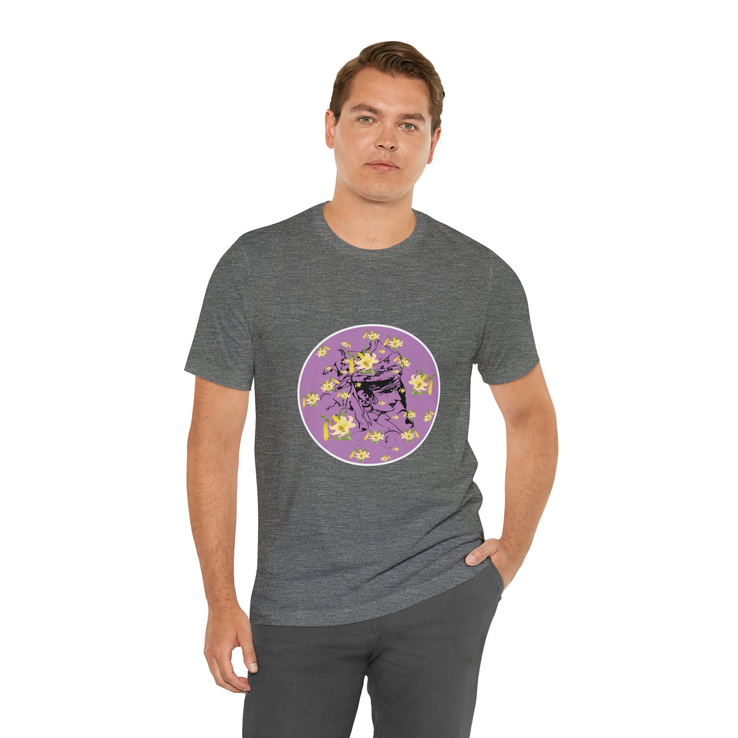 Purple Daffodil Woman Art Unisex Jersey Short Sleeve Tee