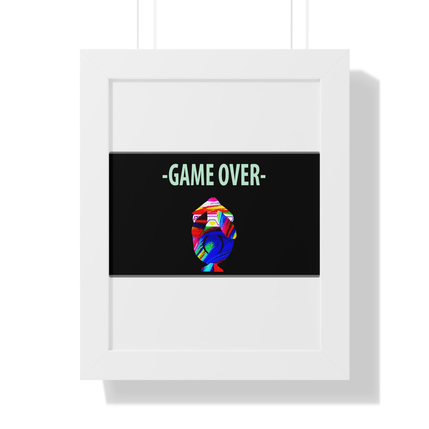 The Penguinies Original - Retro Game Over First Game App Framed Vertical Poster