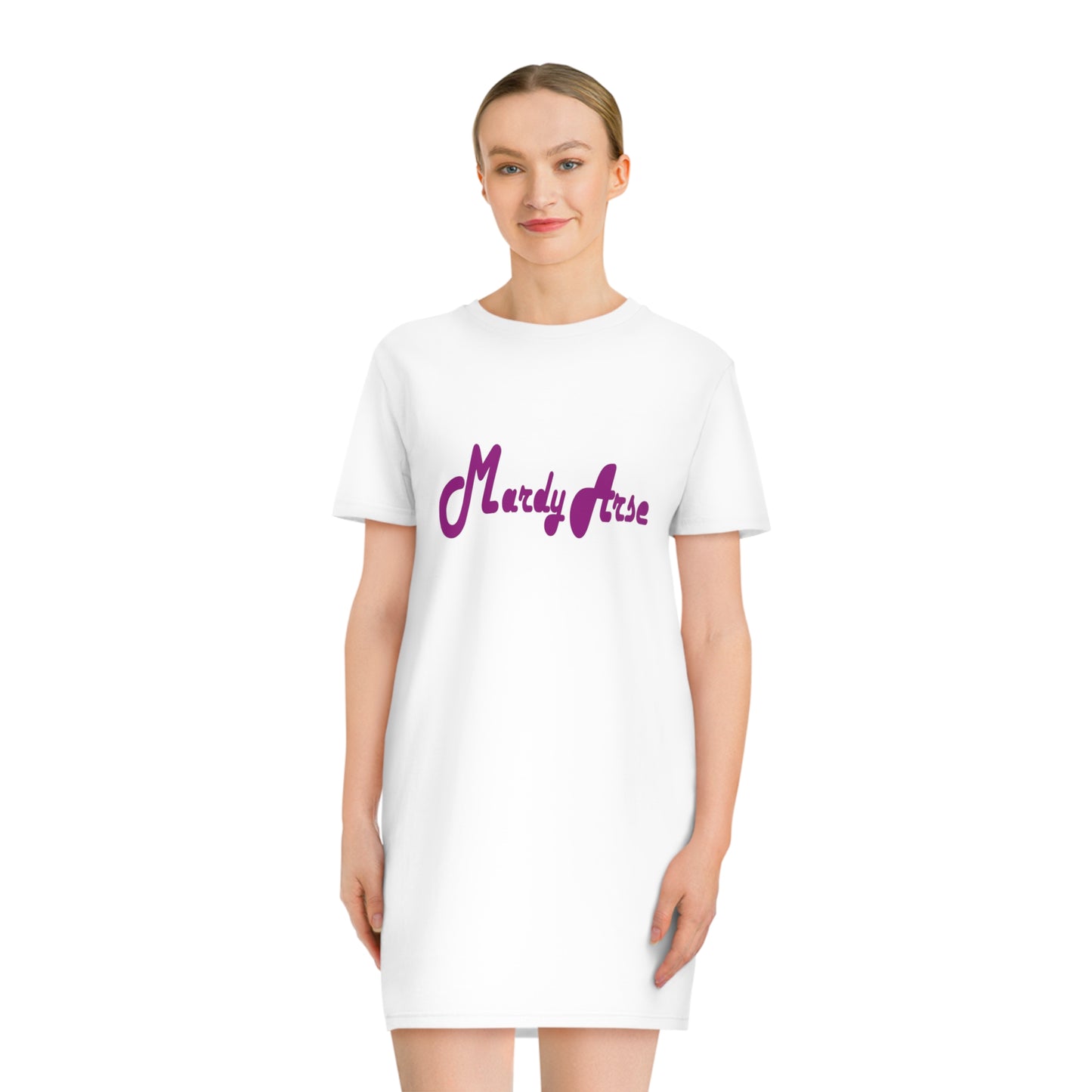 Mardy Arse, Sheffield Dialect Purple Typography Spinner T-Shirt Dress