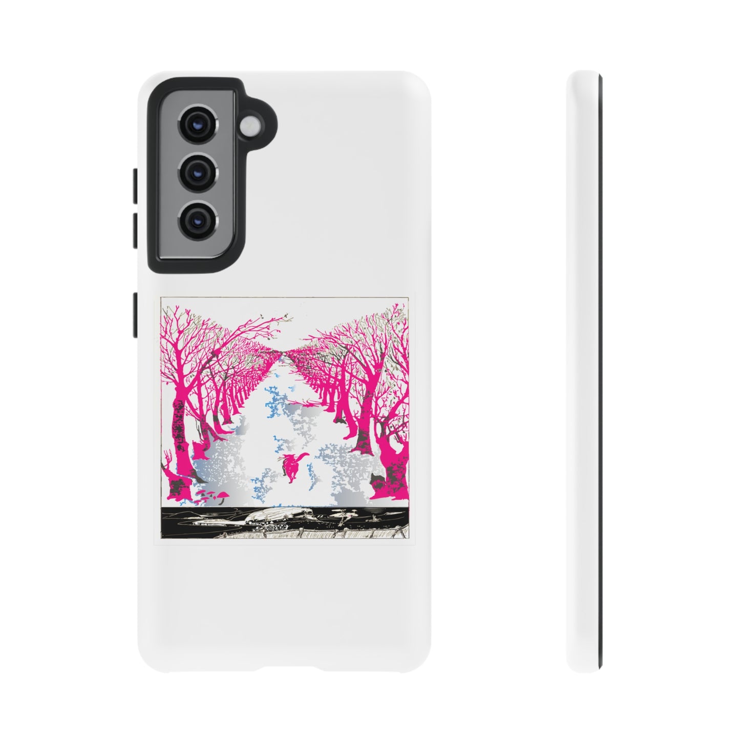 Pink Cat in the Woods Art Tough Cases