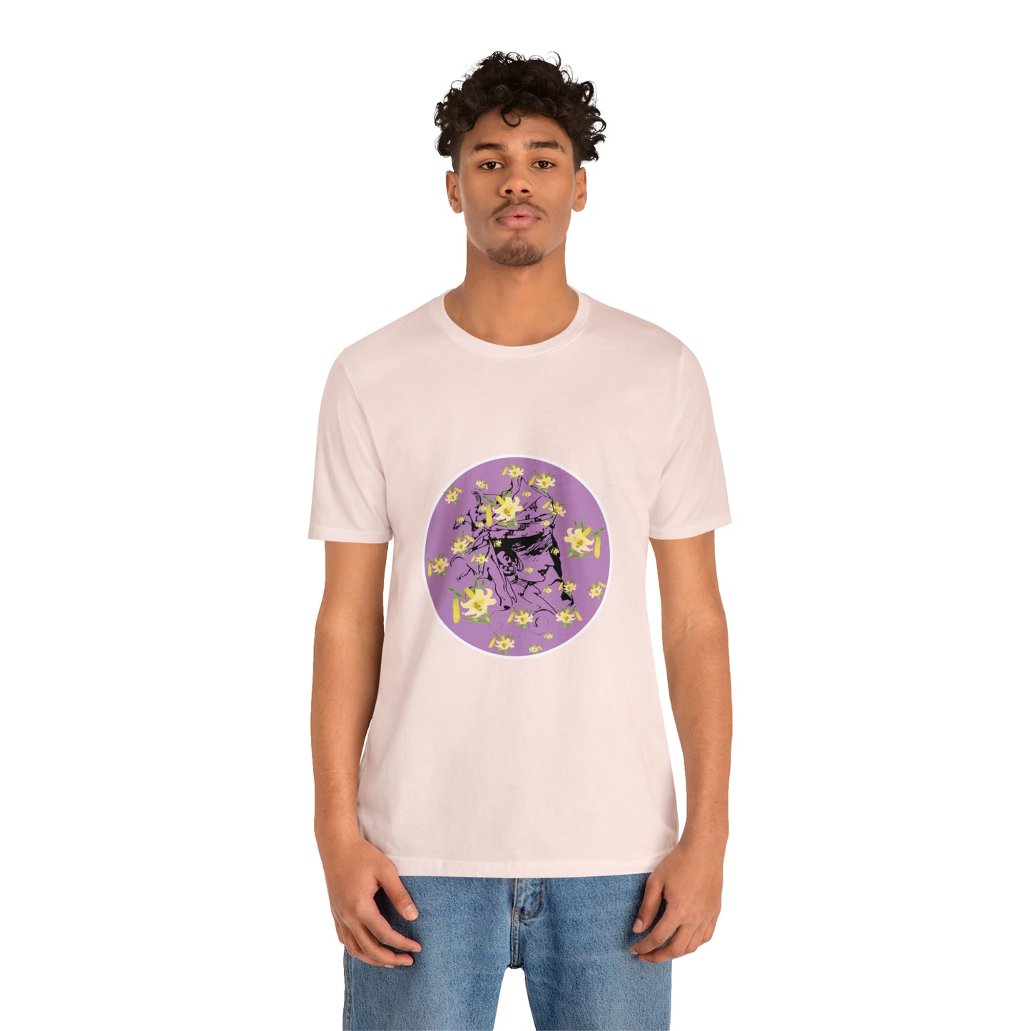 Purple Daffodil Woman Art Unisex Jersey Short Sleeve Tee