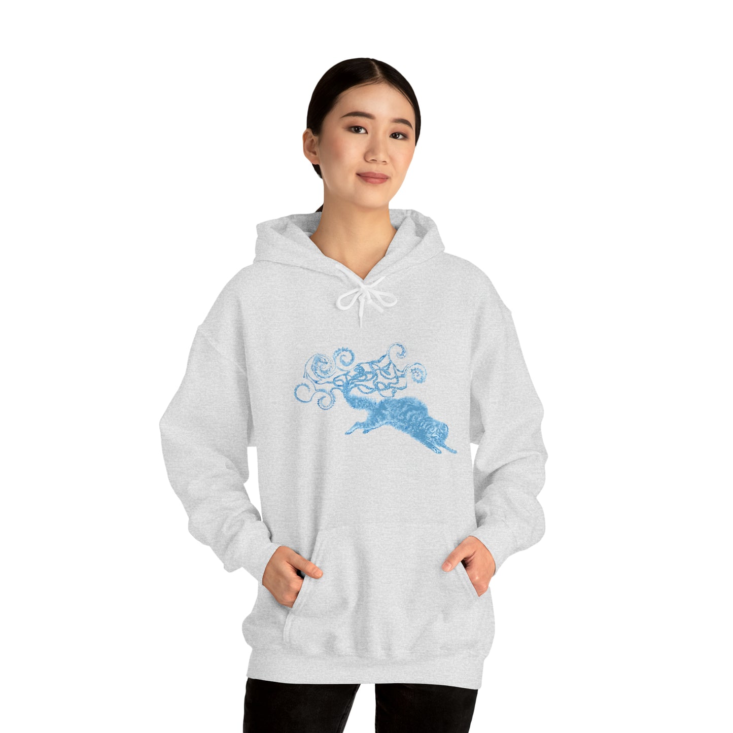 Blue Cat's Tail Art Unisex Heavy Blend™ Hooded Sweatshirt