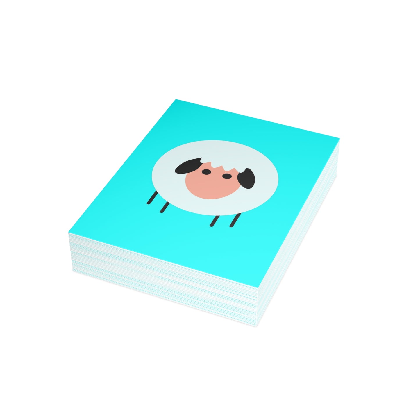 Sheep Blue Background Greeting Cards (1, 10, 30, and 50pcs)