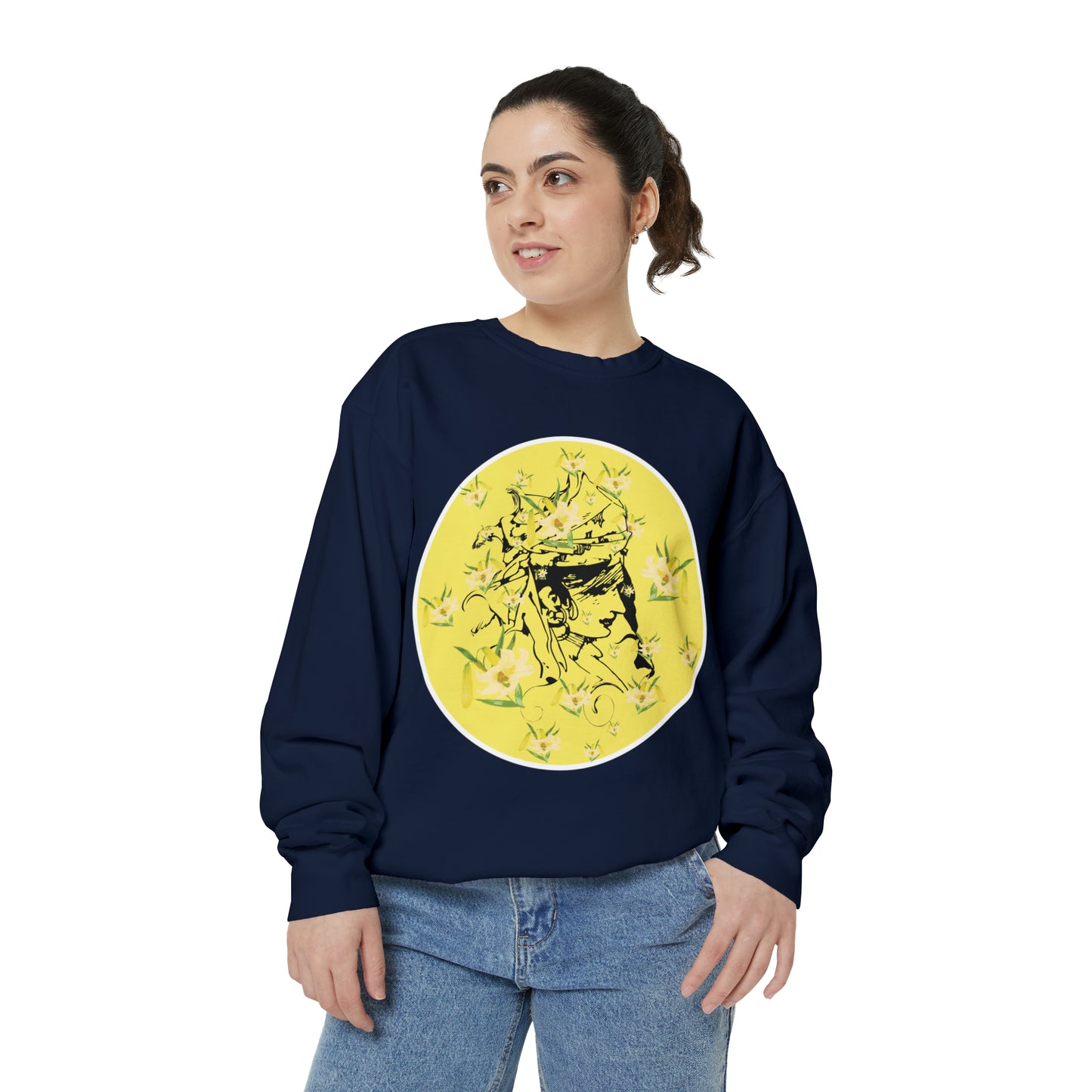 Daffodil Woman Art Unisex Garment-Dyed Sweatshirt