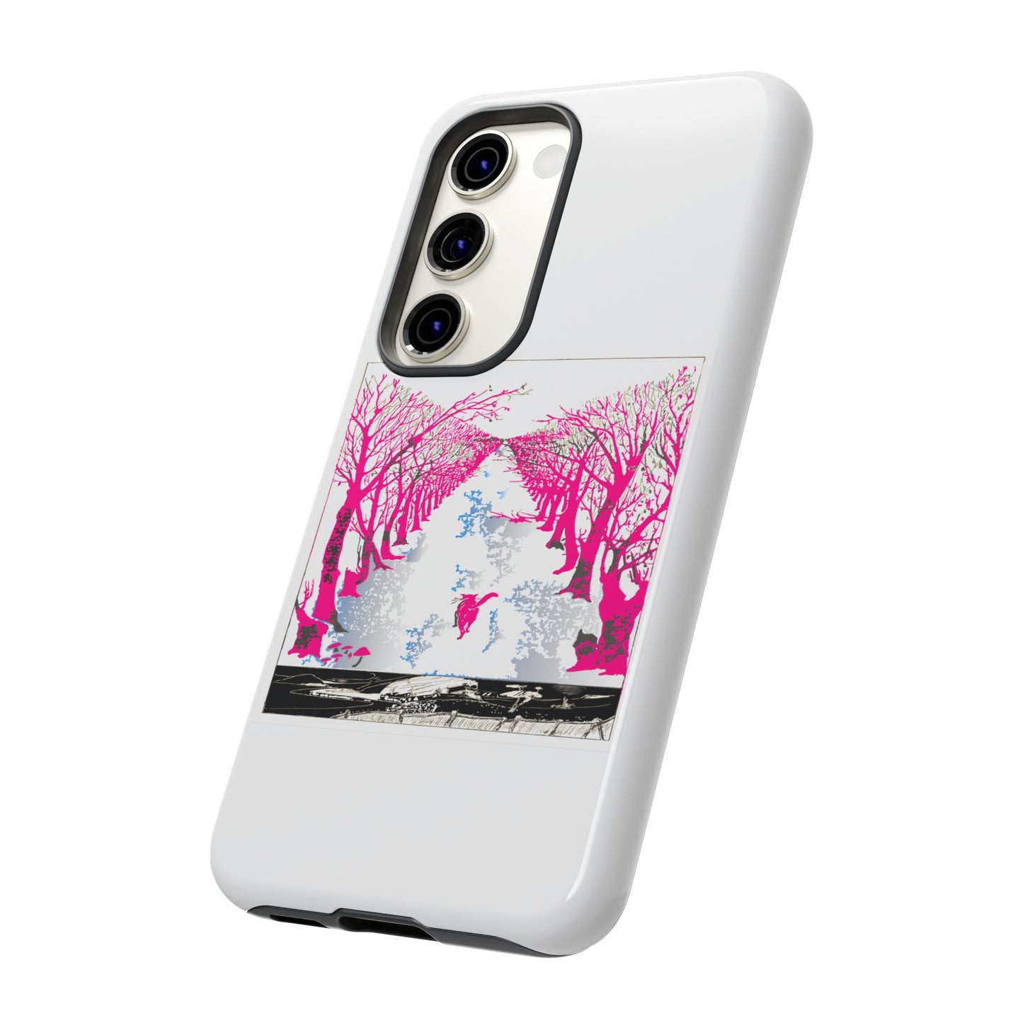 Pink Cat in the Woods Art Tough Cases