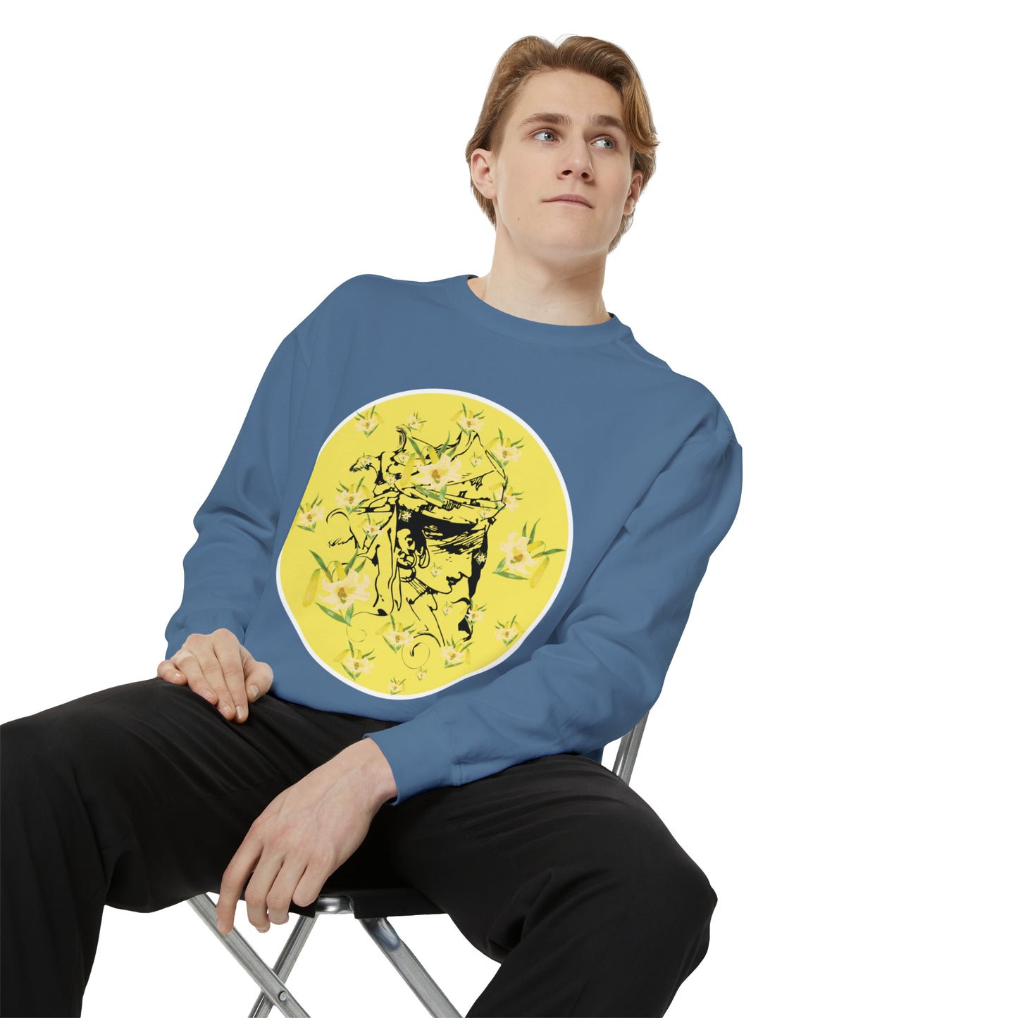 Daffodil Woman Art Unisex Garment-Dyed Sweatshirt