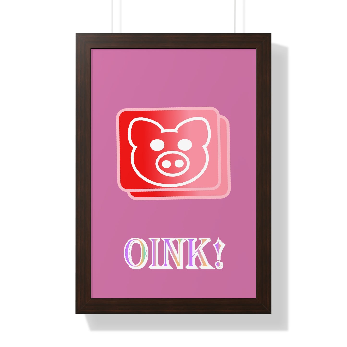 Pig Oink! Pink Digital Art Framed Vertical Poster