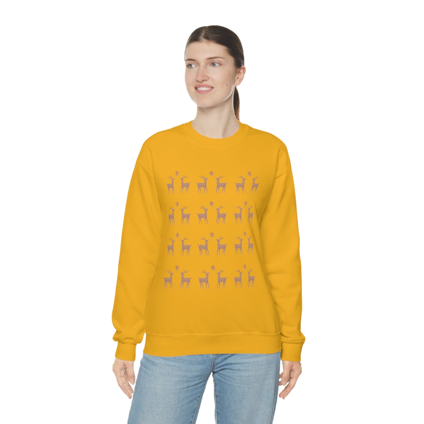 Golden Stag Pattern Unisex Heavy Blend™ Crewneck Sweatshirt