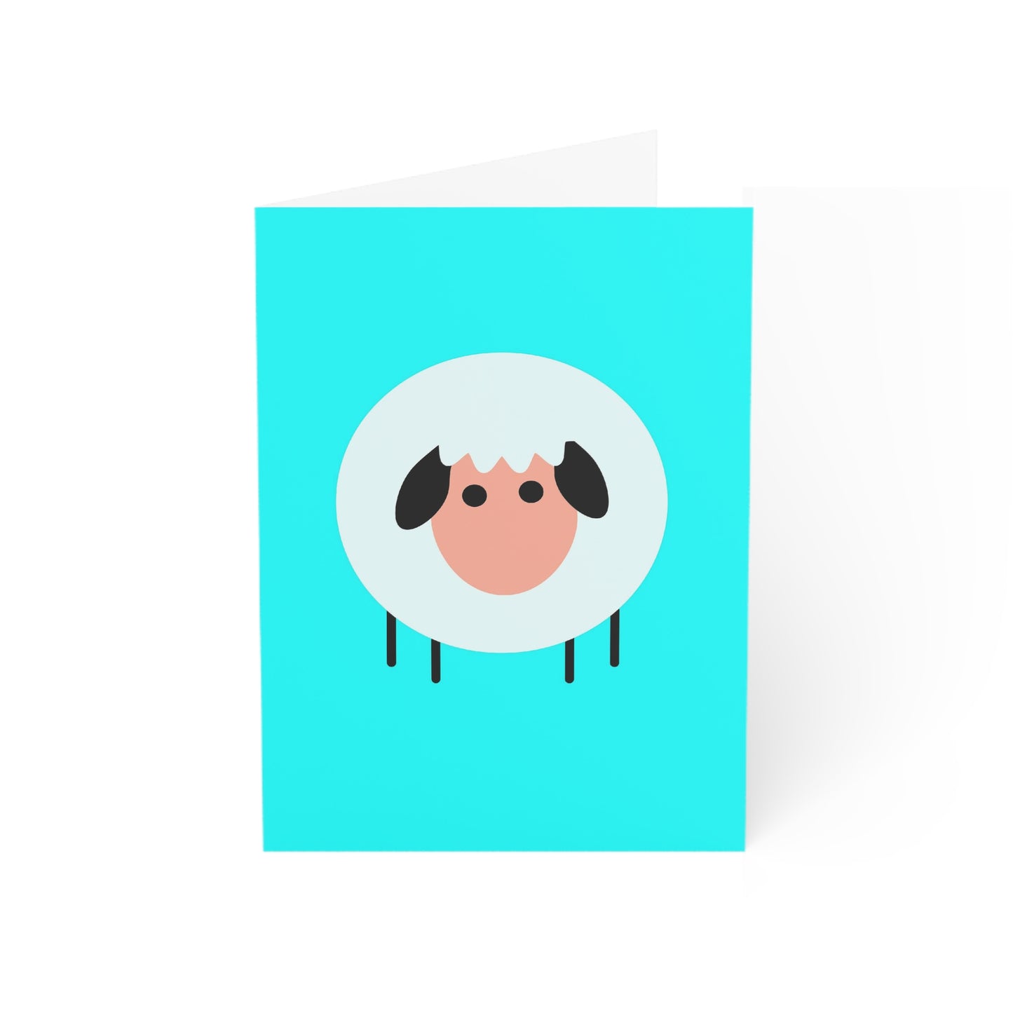 Sheep Blue Background Greeting Cards (1, 10, 30, and 50pcs)