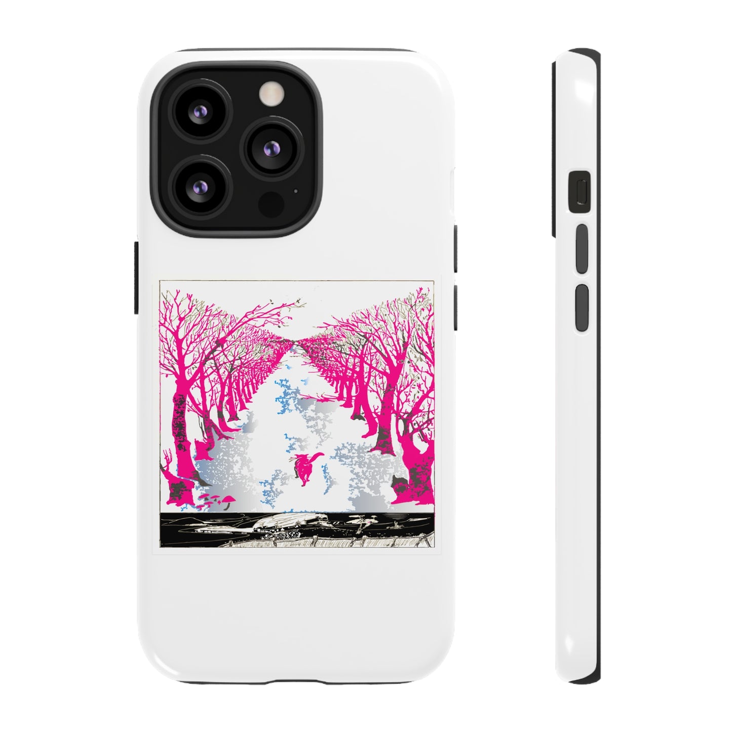 Pink Cat in the Woods Art Tough Cases