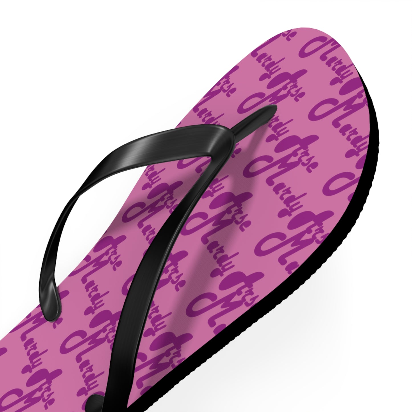 Mardy Arse, Sheffield Dialect Purple Typography Pattern Flip Flops