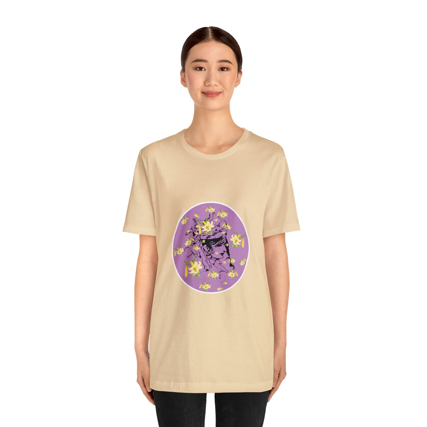 Purple Daffodil Woman Art Unisex Jersey Short Sleeve Tee