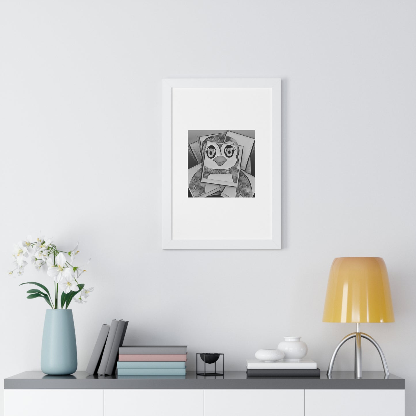 The Penguinies Photogprah Black & White Art Framed Vertical Poster