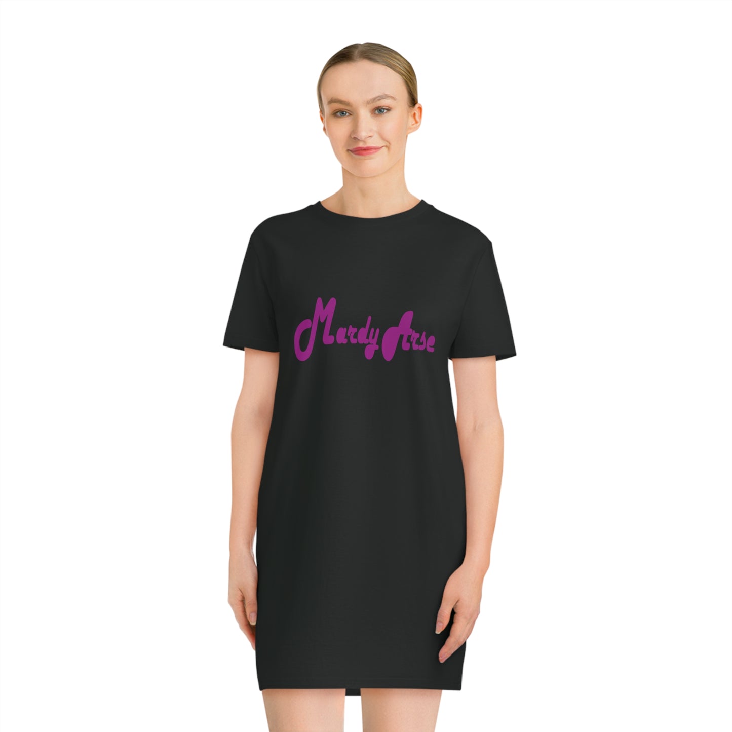 Mardy Arse, Sheffield Dialect Purple Typography Spinner T-Shirt Dress