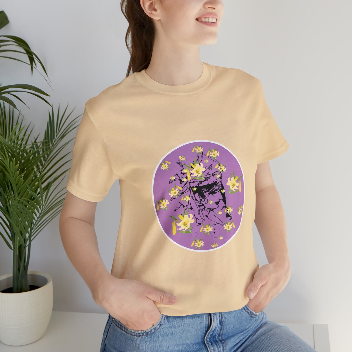 Purple Daffodil Woman Art Unisex Jersey Short Sleeve Tee