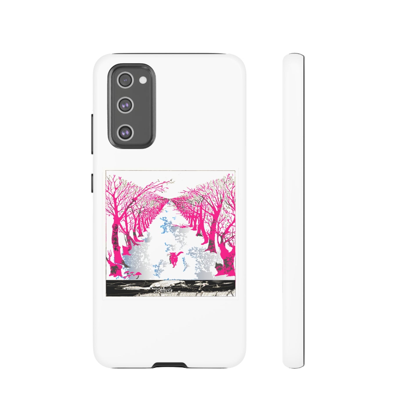 Pink Cat in the Woods Art Tough Cases