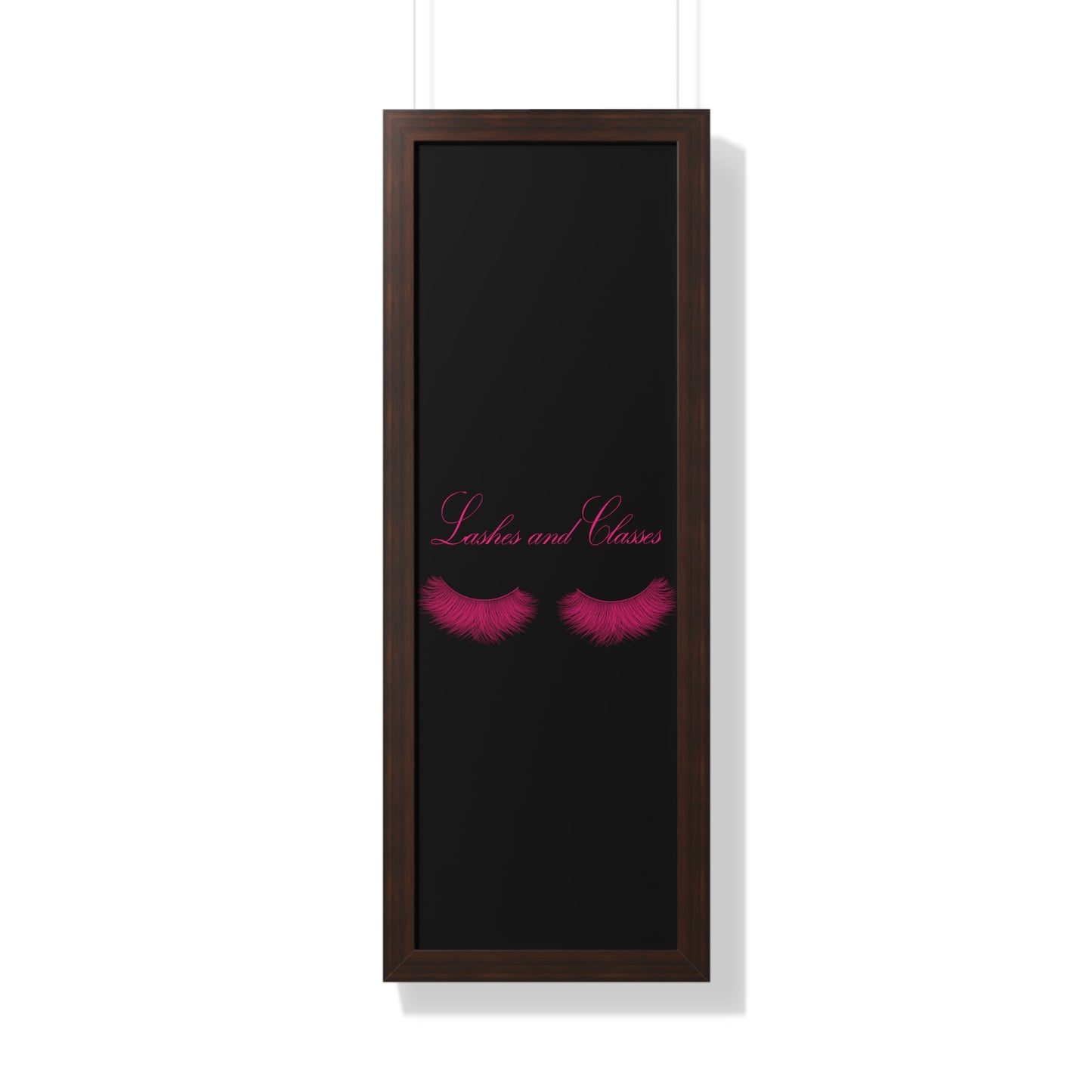 Lashes & Classes Pink and Black Framed Vertical Poster