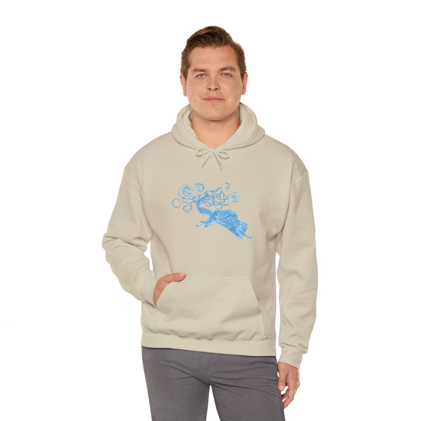 Blue Cat's Tail Art Unisex Heavy Blend™ Hooded Sweatshirt