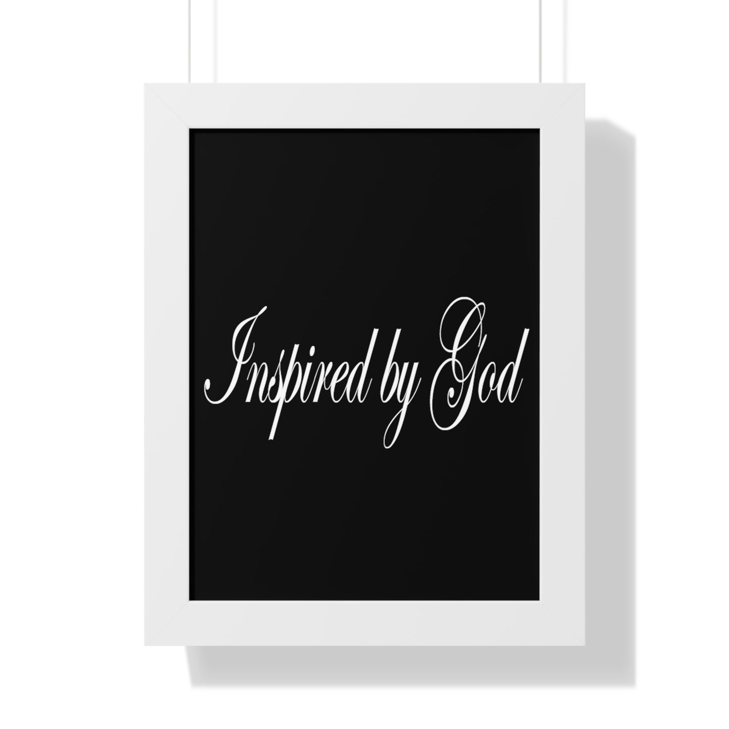 Inspired by God Typography Quote Framed Vertical Poster