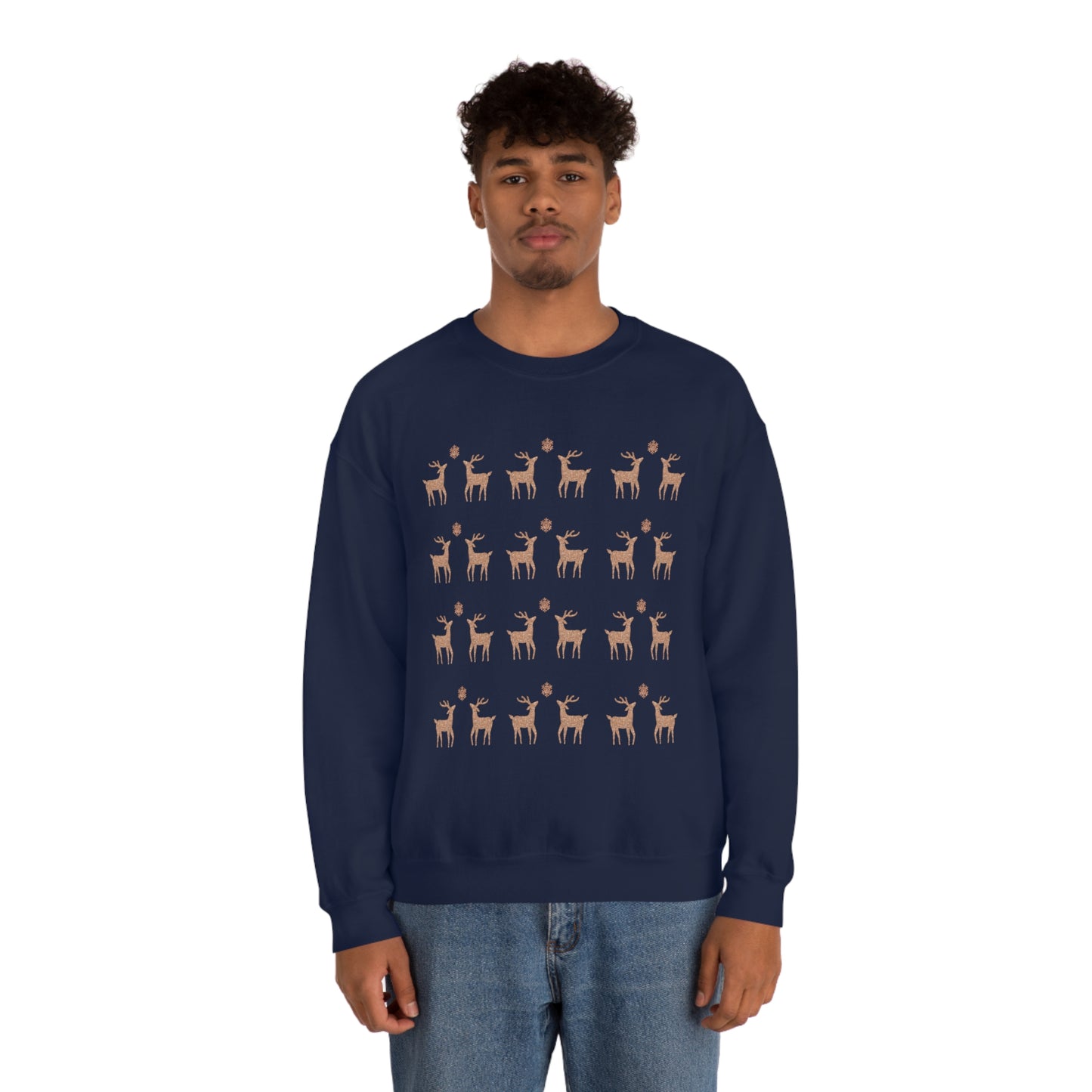 Golden Stag Pattern Unisex Heavy Blend™ Crewneck Sweatshirt