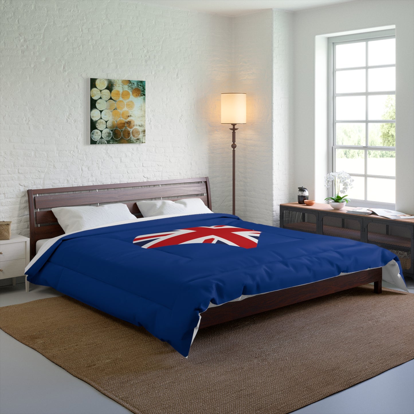 Union Jack Heart Blue Comforter