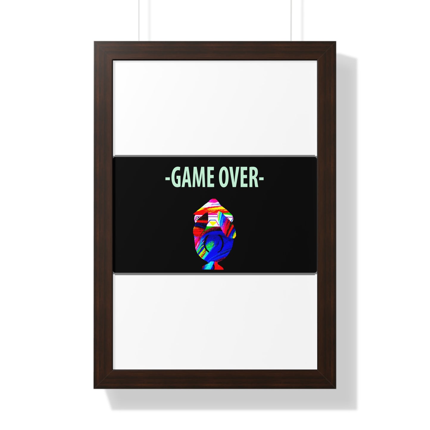 The Penguinies Original - Retro Game Over First Game App Framed Vertical Poster