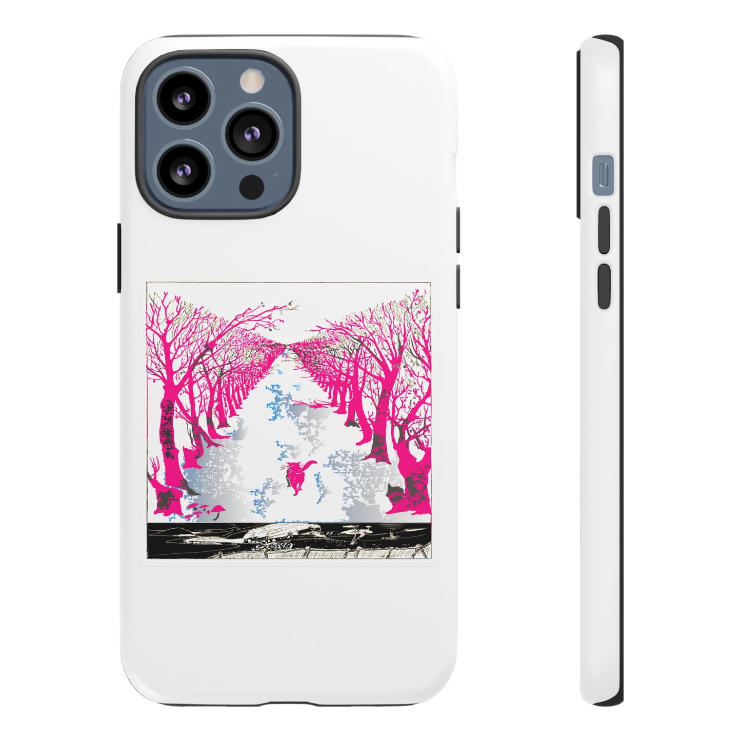 Pink Cat in the Woods Art Tough Cases