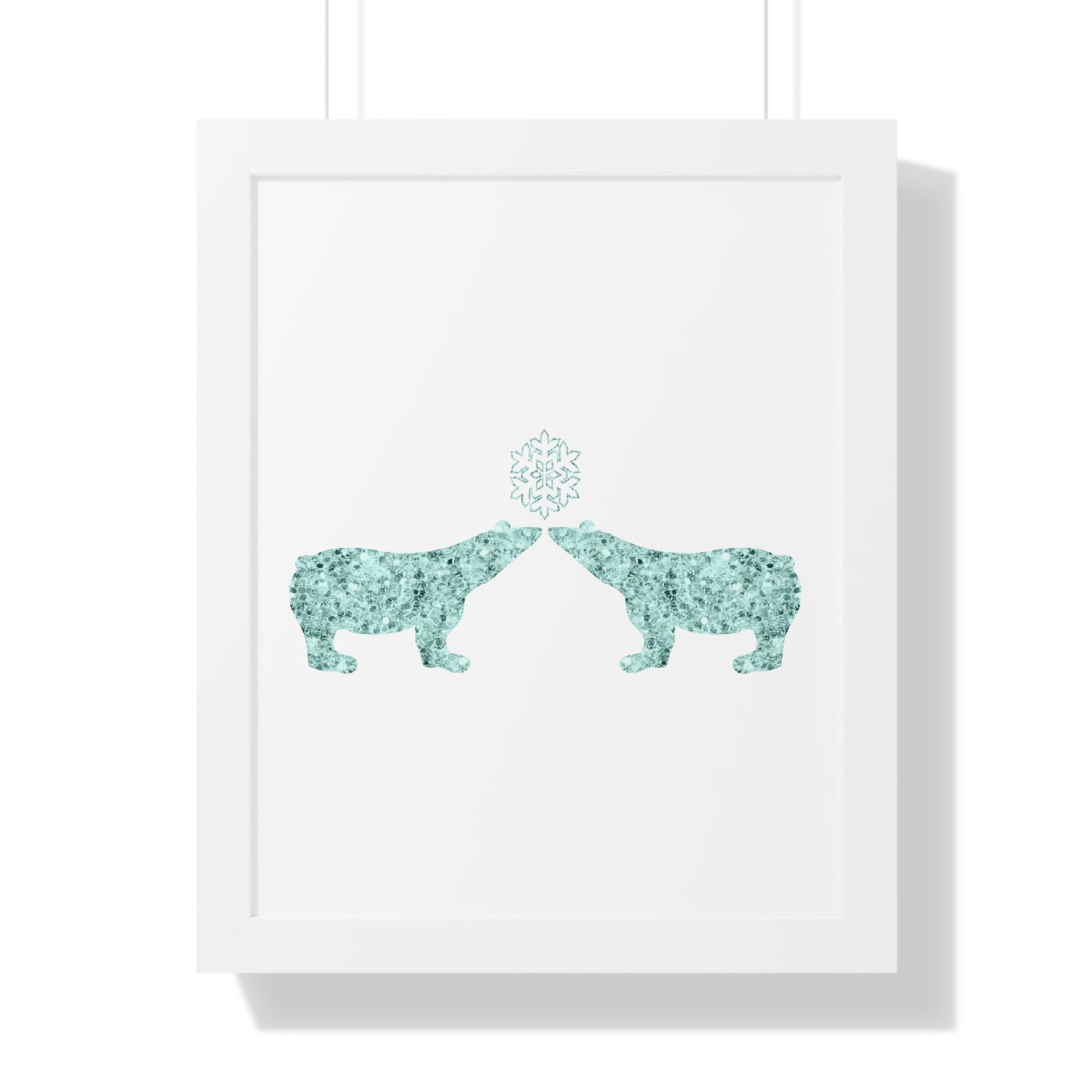 Two Polar Bear Blue Gem Art Framed Vertical Poster