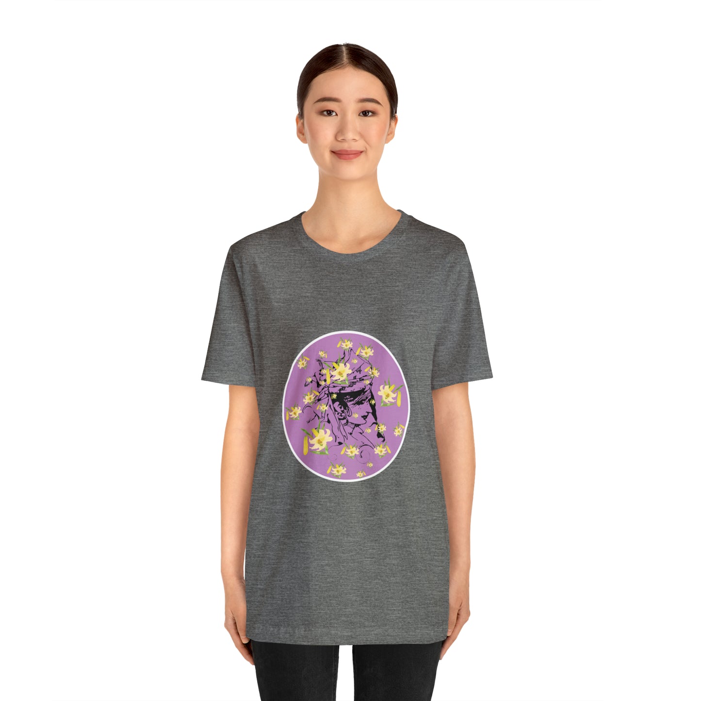 Purple Daffodil Woman Art Unisex Jersey Short Sleeve Tee