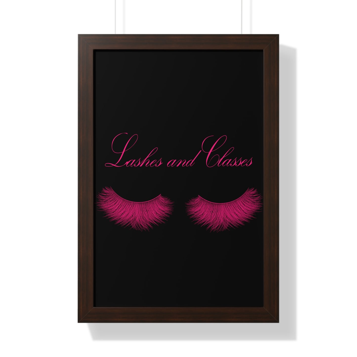 Lashes & Classes Pink and Black Framed Vertical Poster